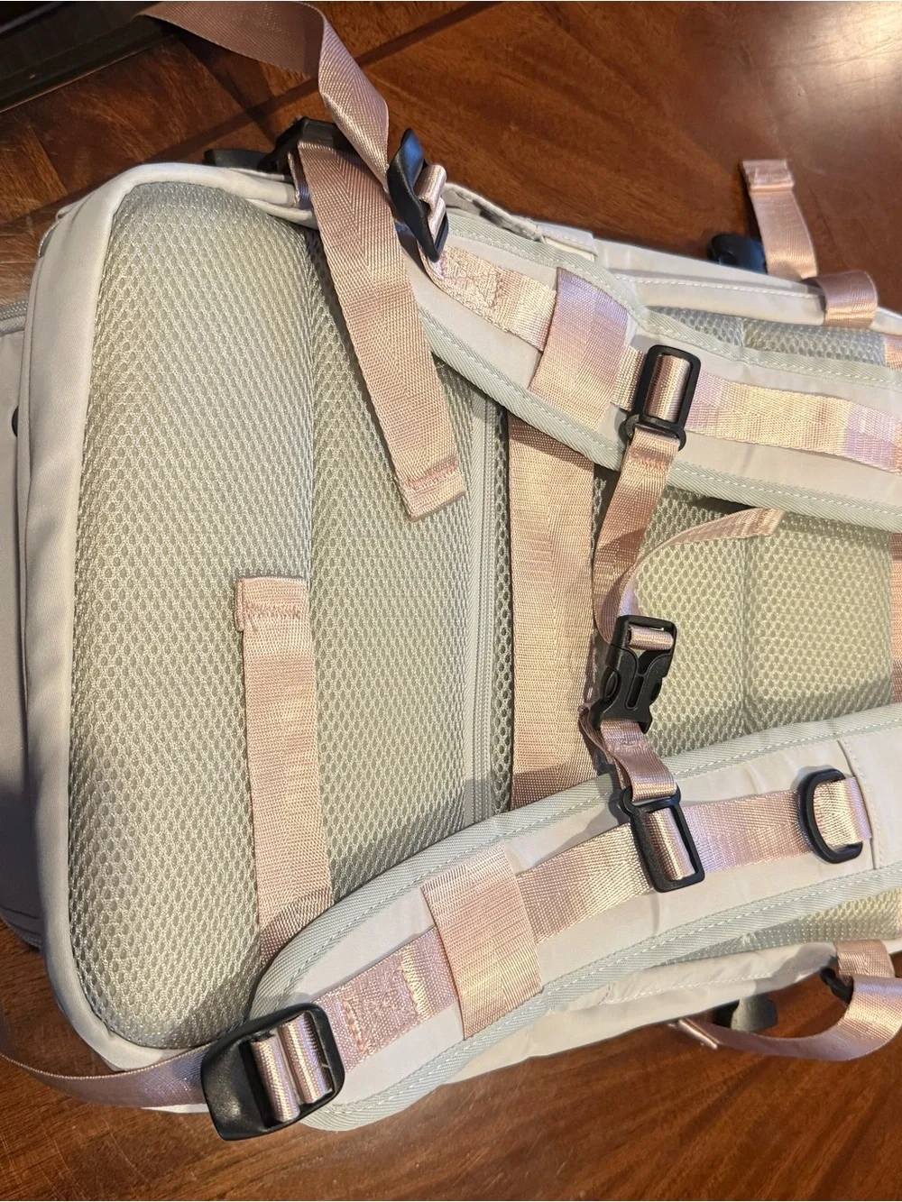 Light Gray/ Pink Travel Backpack - Stylish Everyday Bag